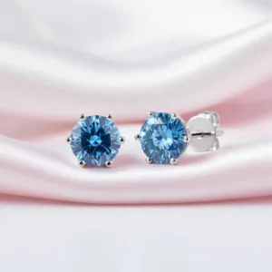 1.0 Ct Round Cut Diamond Option 6 Prong Stud Earrings