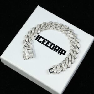 10MM Cuban Link Bracelet In White Gold