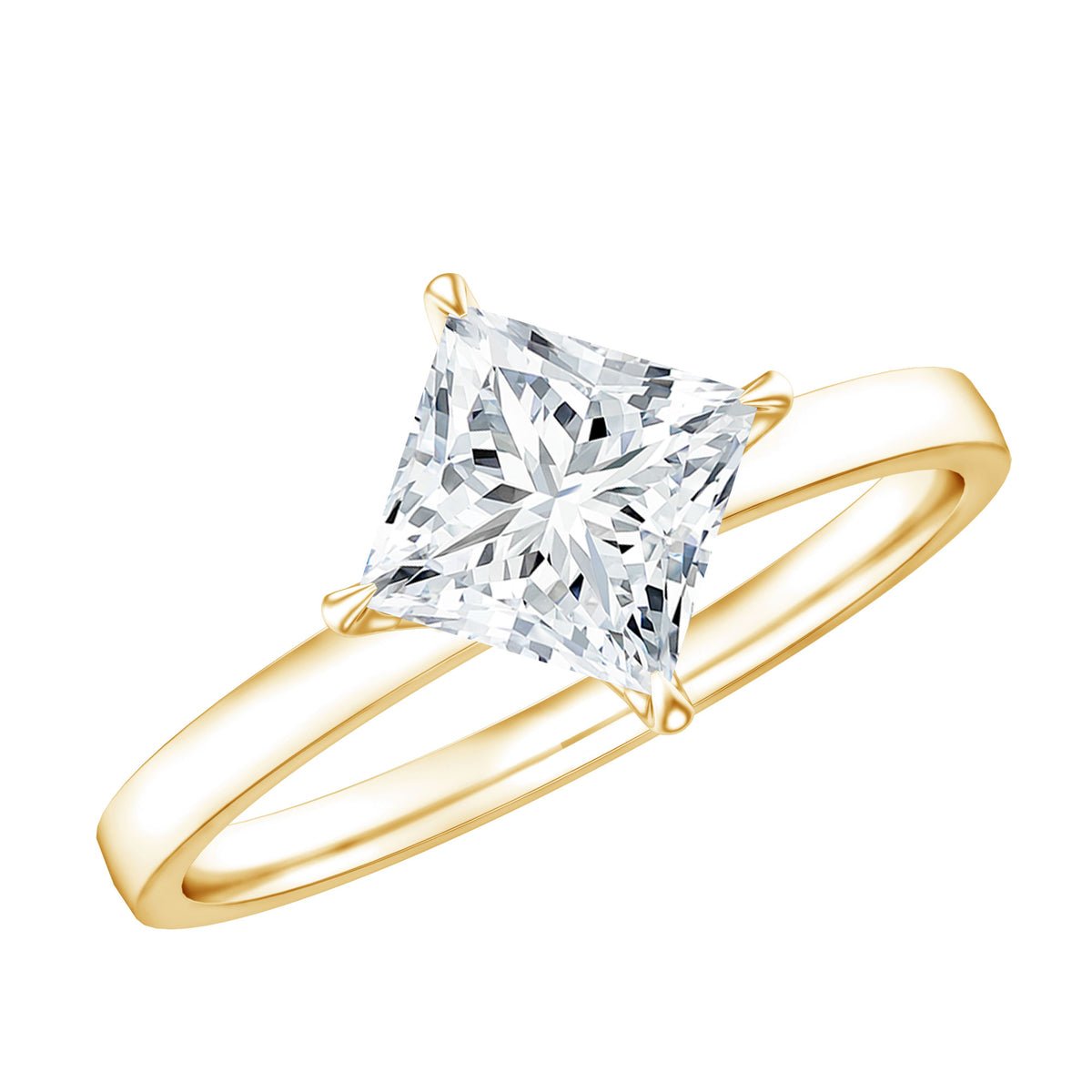 1.25 CT Princess Cut Lab Grown Diamond Solitaire Engagement Ring 1.25 CT Princess Cut Lab Grown Diamond Solitaire Engagement Ring