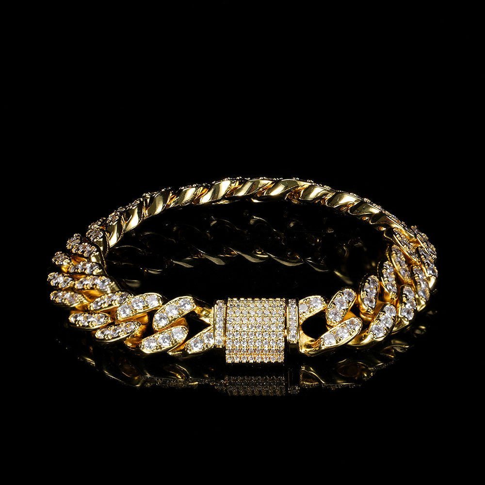 12mm 18K Gold-Plated Classic Miami Cuban Link Bracelet