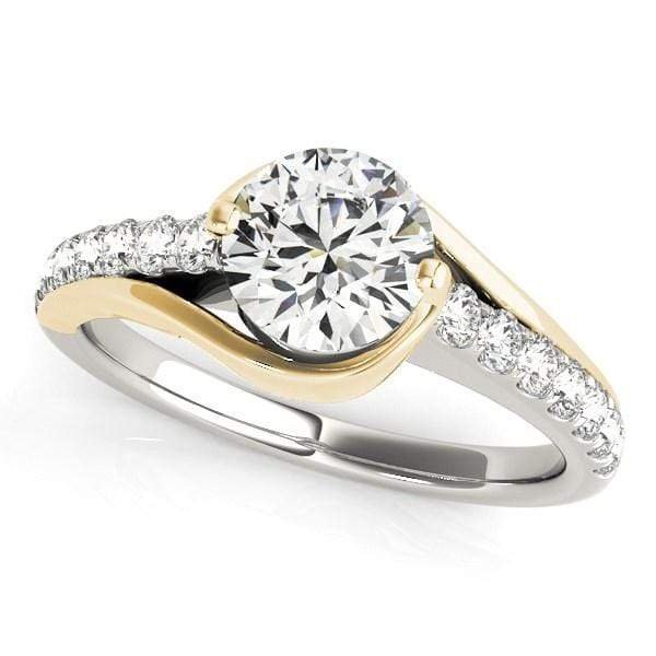 14k Two Tone Gold Split Shank Style Diamond Engagement Ring (1 1/4 cttw) 14k Two Tone Gold Split Shank Style Diamond Engagement Ring (1 1/4 cttw)