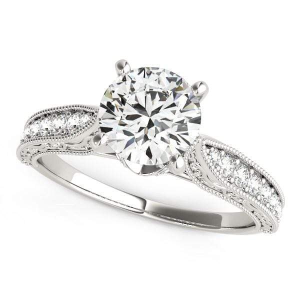 14k White Gold Antique Design Diamond Engagement Ring (1 5/8 cttw) 14k White Gold Antique Design Diamond Engagement Ring (1 5/8 cttw)