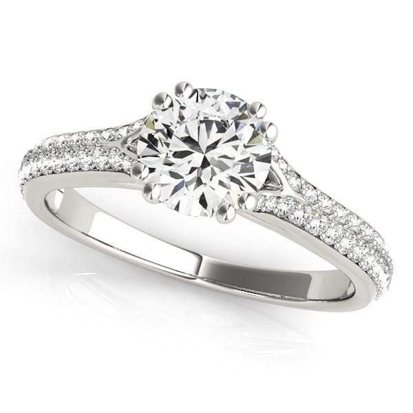 14k White Gold Double Prong Multi-row Band Diamond Engagement Ring (1 1/8 cttw)