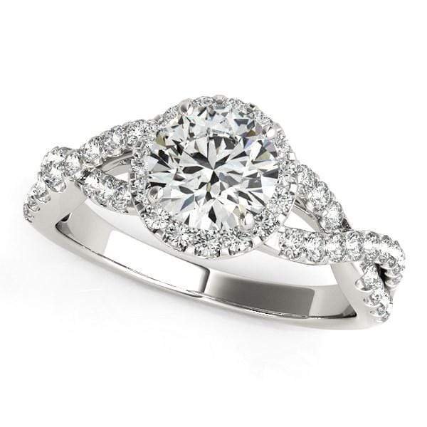 14k White Gold Entwined Split Shank Diamond Engagement Ring (1 1/2 cttw) 14k White Gold Entwined Split Shank Diamond Engagement Ring (1 1/2 cttw)