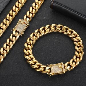 14mm Cuban Link Bracelet With Iced Out Clasp