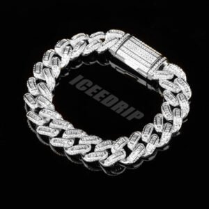15MM 18K Gold-Plated Baguette Iced Bracelet