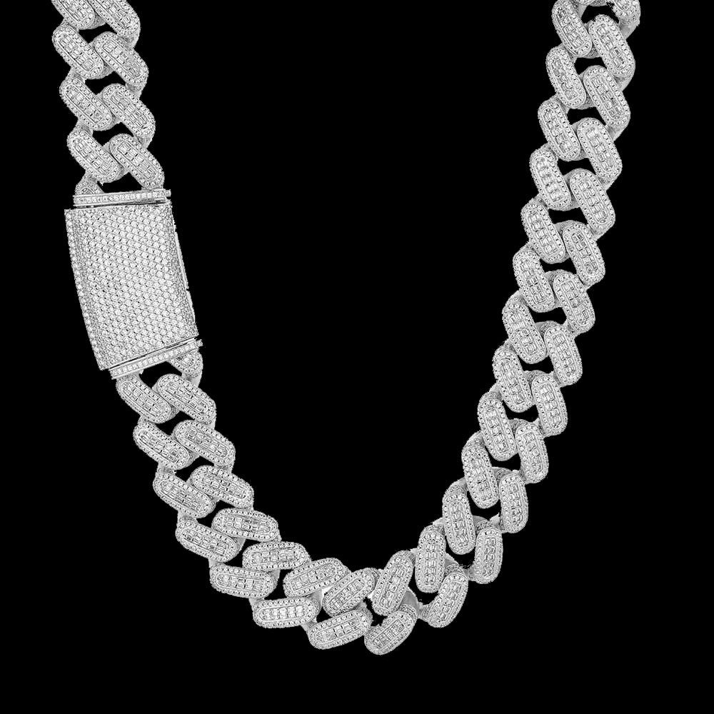 17.5mm Curved Clasp Iced Cuban Link Chain 17.5mm Curved Clasp Iced Cuban Link Chain