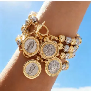 18K Gold Plated Beaded Elite Bracelet — Gold | KIMLUD
