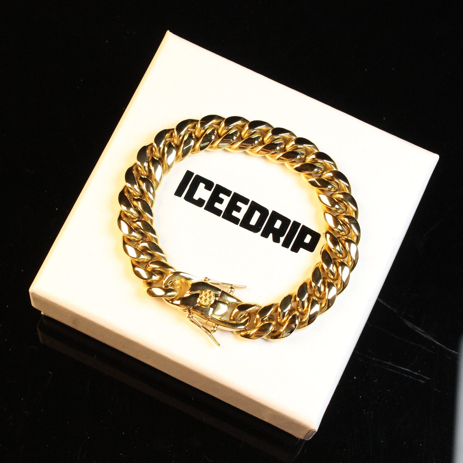18K Gold-Plated Classic Miami Cuban Link Bracelet(12MM)