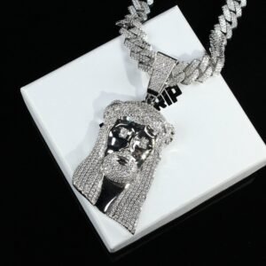 18K Gold-Plated Iced Out Jesus Pendant