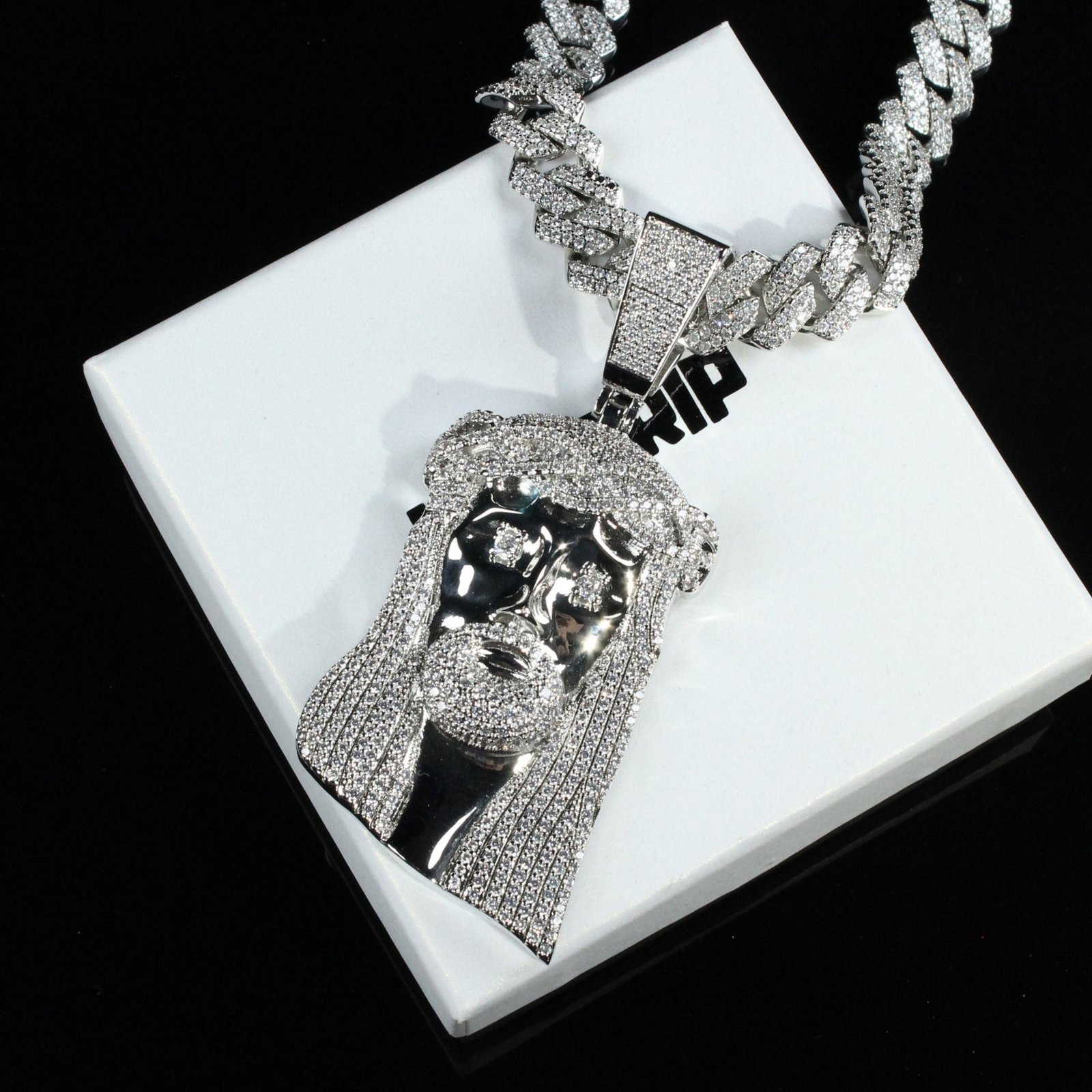 18K Gold-Plated Iced Out Jesus Pendant