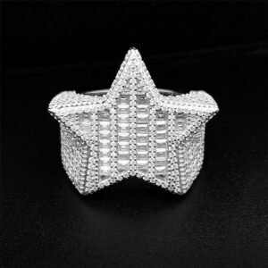 18K Gold-Plated Micro-inlay Pentagram Ring