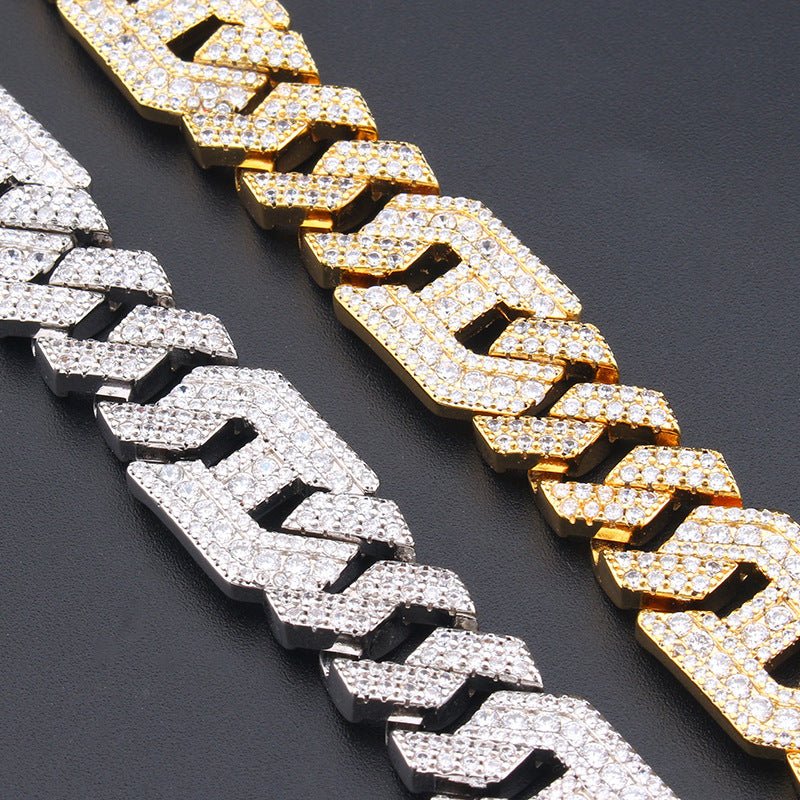 18K Gold-Plated Polygon Cuban Link Bracelet