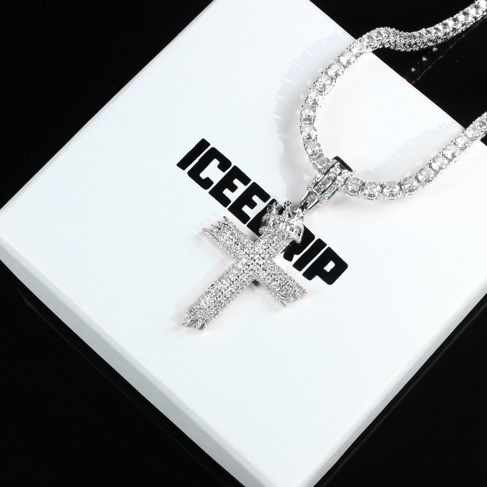 18k gold-plated Royal Crown Cross Necklace