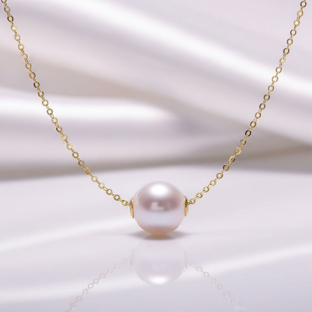 18k Yellow Gold Freshwater Pearl Pendant Necklace