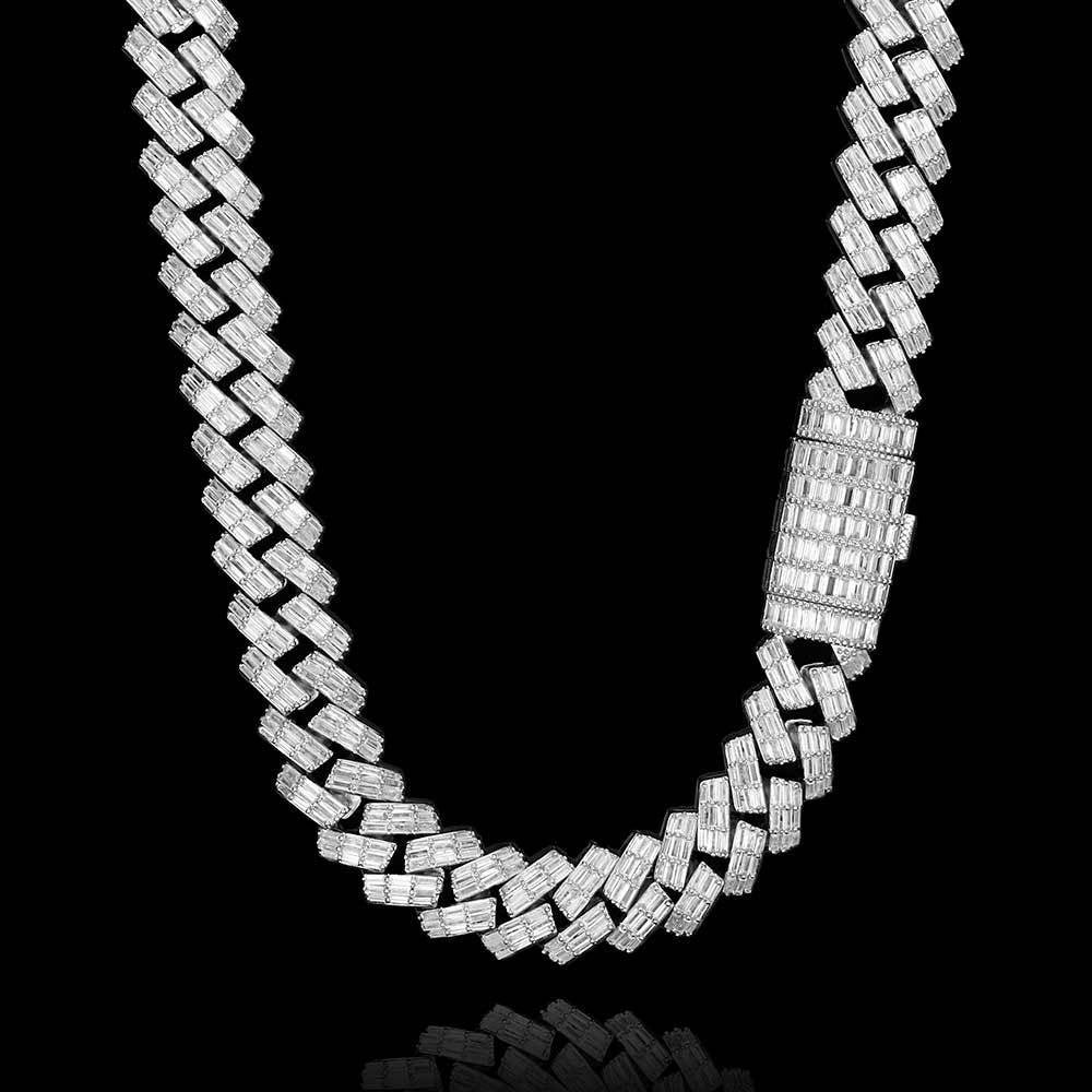 18mm Full Baguette Prong Cuban Chain