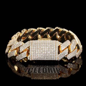18mm Prong Cuban Bracelet in Gold