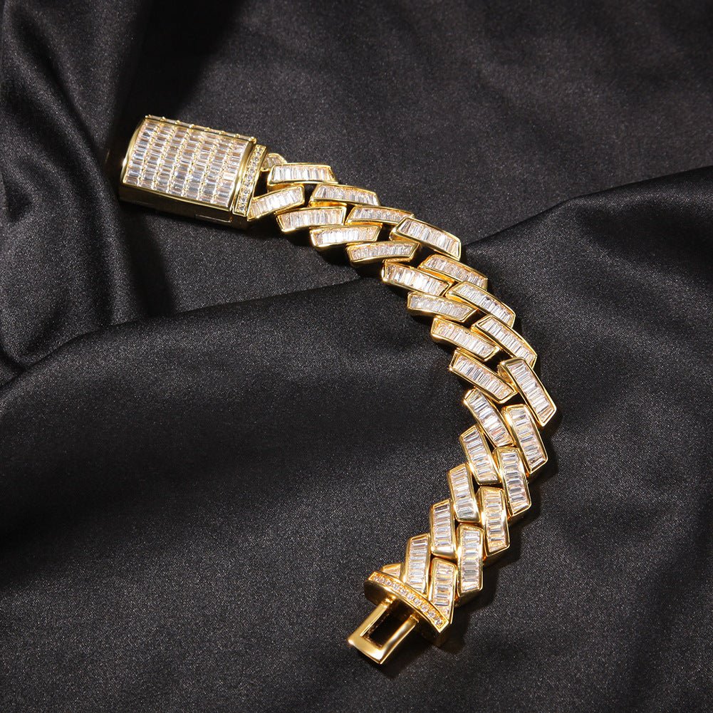 19mm French Creative Cuban Bracelet In 18k Gold