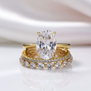 3.5ct Oval Cut Simulated Diamond Option Ring Set