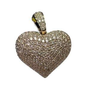 3D Heart Diamond Pendant - 2.00 Carats in 10KT Yellow Gold