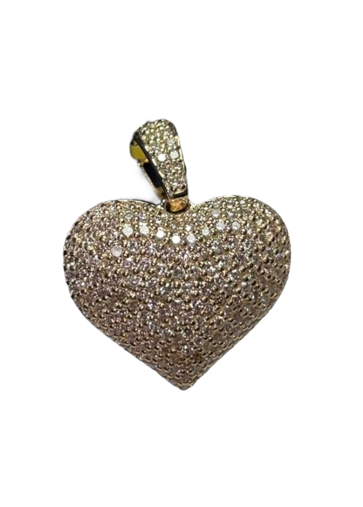 3D Heart Diamond Pendant – 2.00 Carats in 10KT Yellow Gold