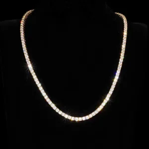 4MM 18K Gold-Plated Iced Tennis Necklace in Gold