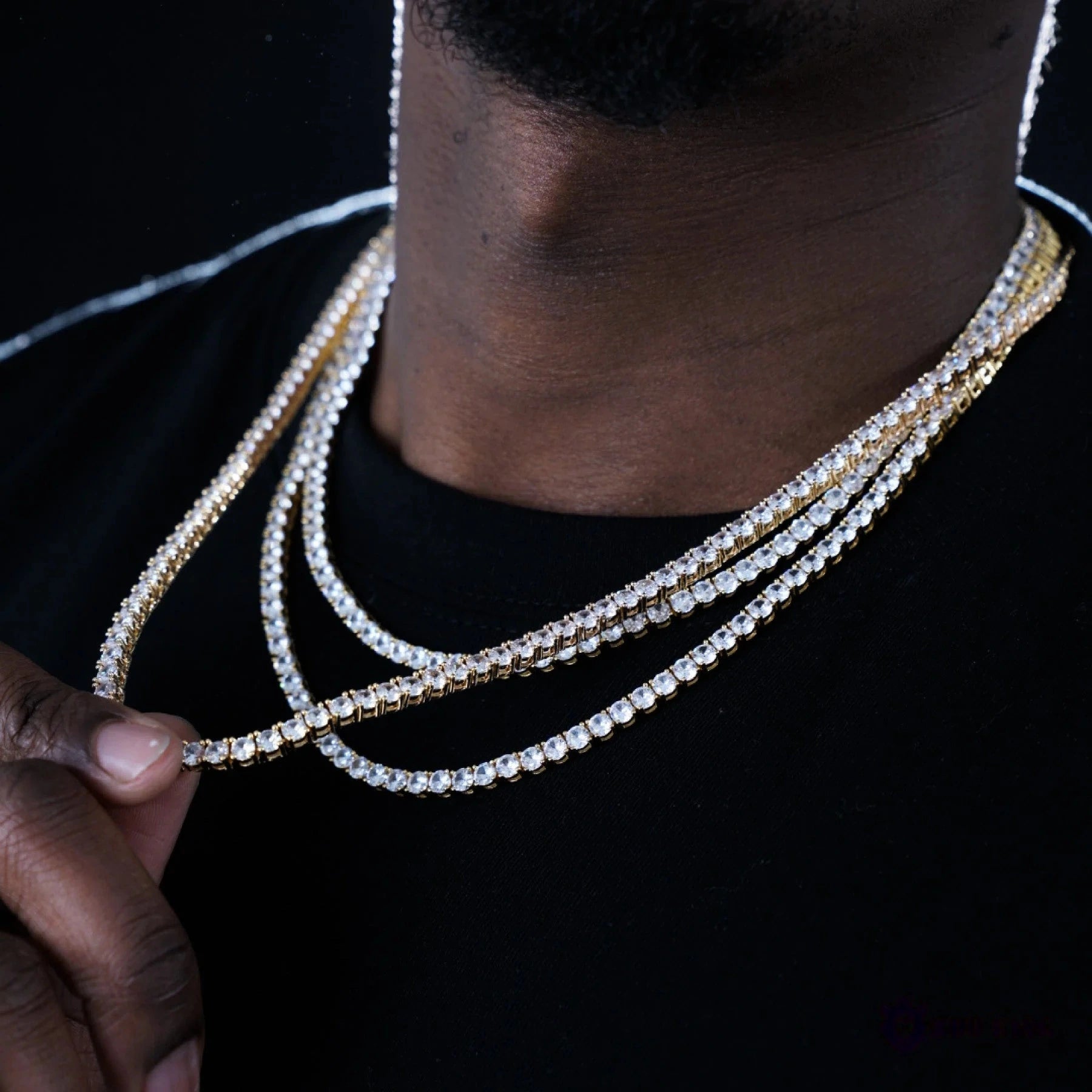 4MM 18K Gold-Plated Iced Tennis Necklace