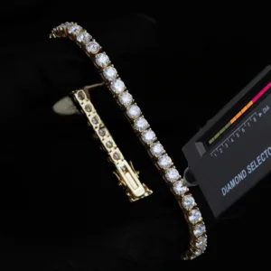 4MM 925S & VVS Moissanite Tennis Bracelet 18K Gold