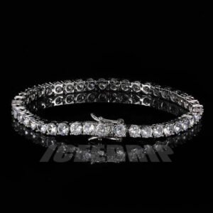 4mm Iced Yellow Gold-Plated Tennis Link Bracelet