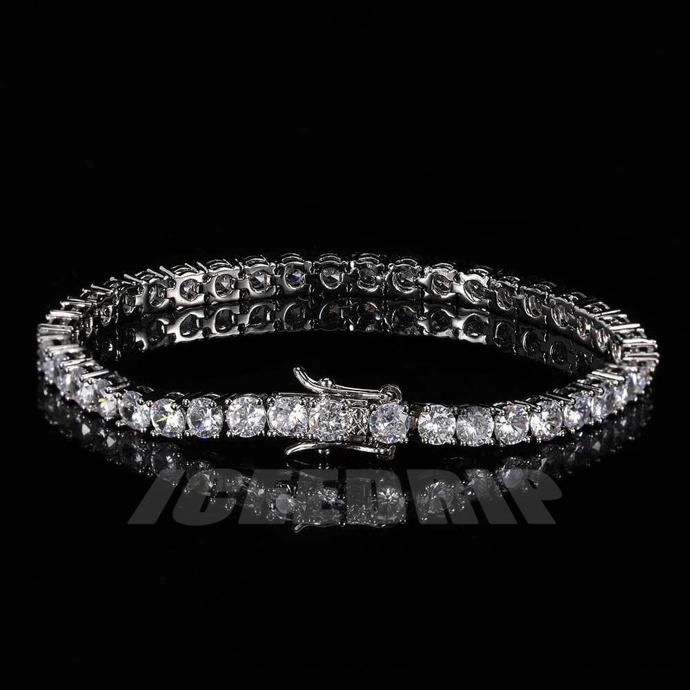 4mm Iced Yellow Gold-Plated Tennis Link Bracelet