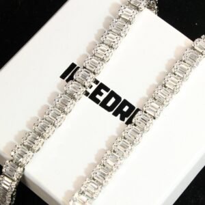 8mm Iced Square Baguette Tennis Bracelet