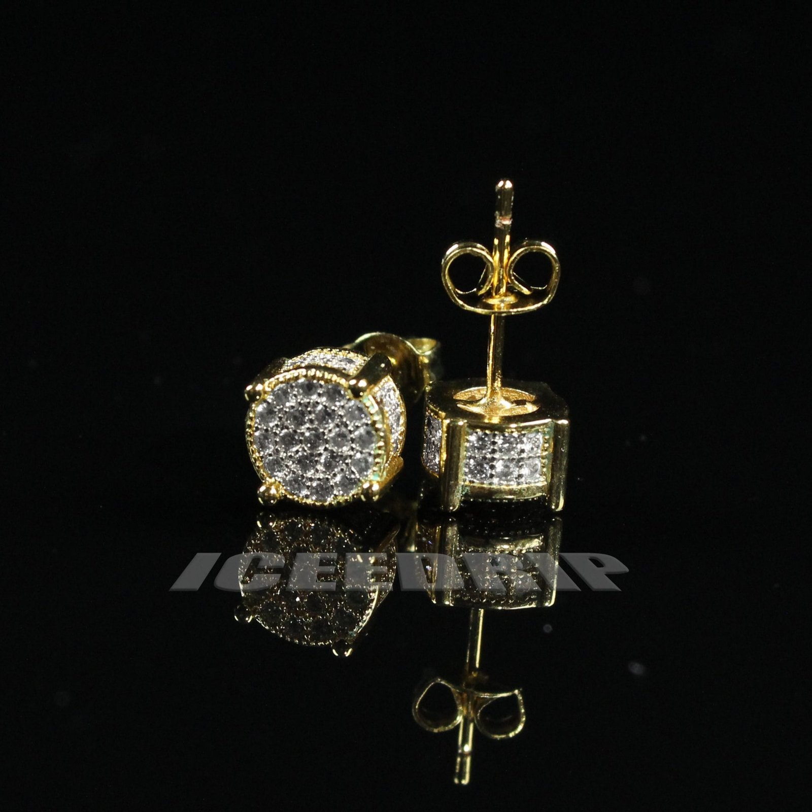 925 Sterling Silver Micro-inlay Two-tone Stud Earring