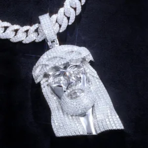925S & VVS Moissanite Jesus In White Gold
