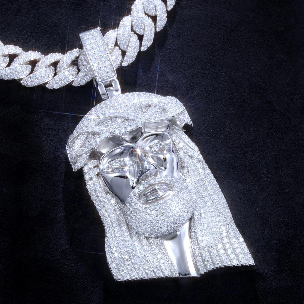 925S & VVS Moissanite Jesus In White Gold