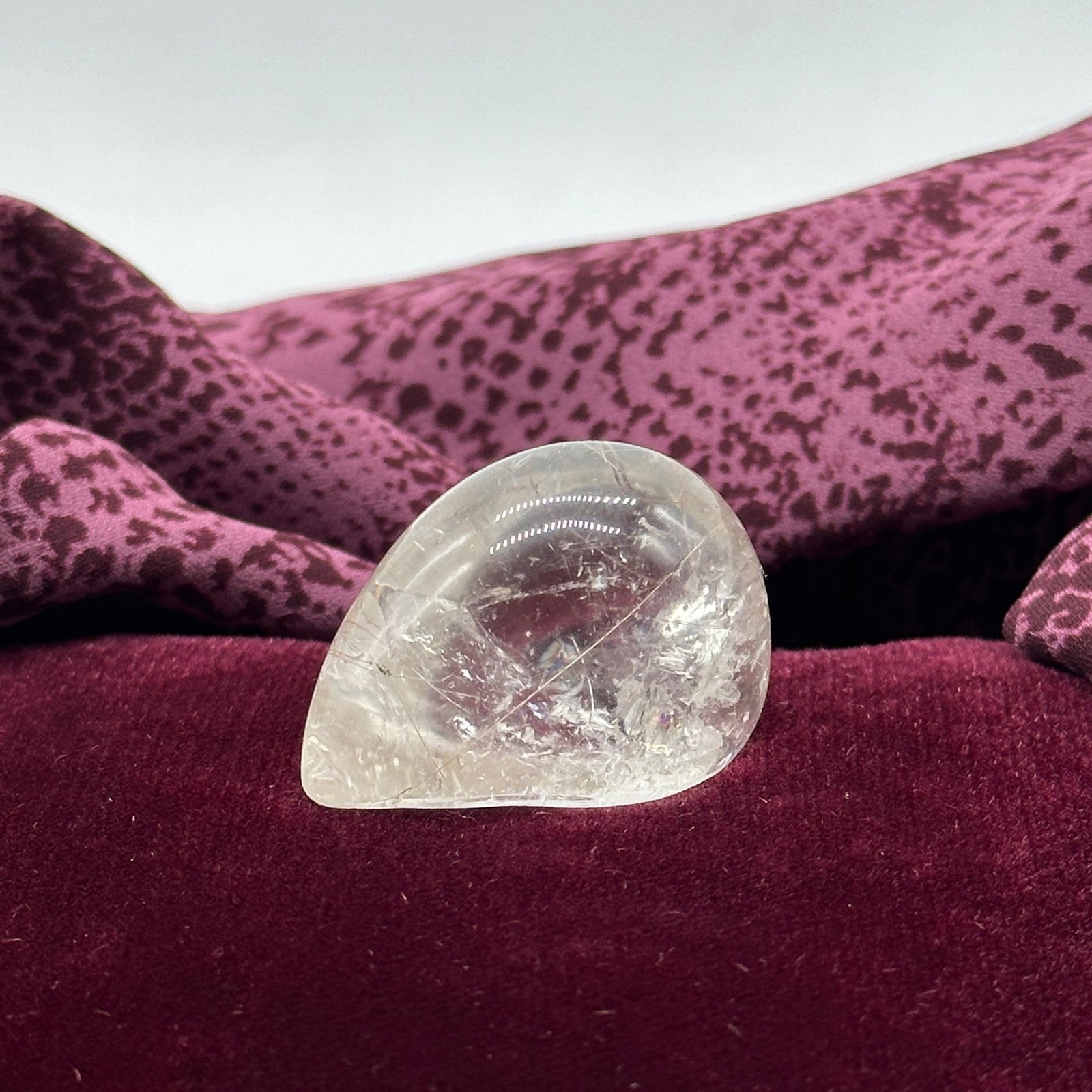 Adorable Golden Rutilated Clear Quartz Crystal Carving ~ Teardrop Shape