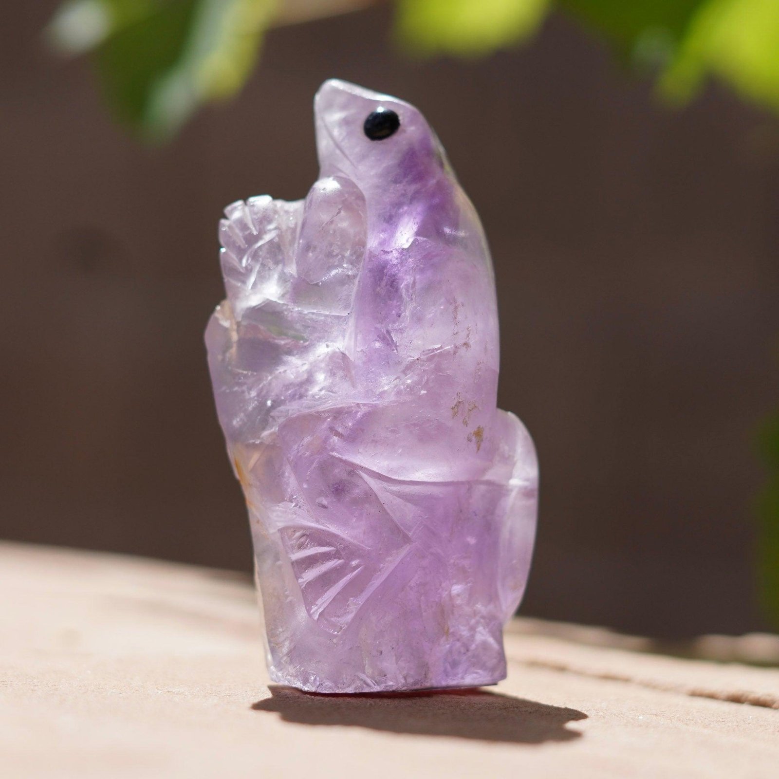 Amethyst Crystal Carved Tree Frog – a unique carving