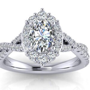 Art Deco Oval Infinity Diamond Engagement Ring