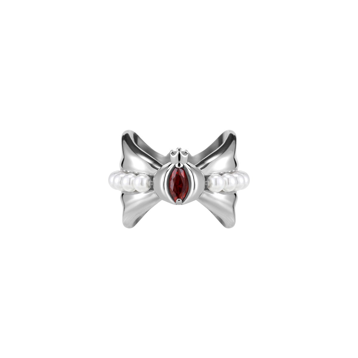 Bad Pomegranate Beaded Bow Ring