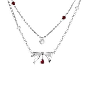 Bad Pomegranate Seed Bow Necklace
