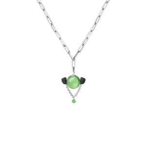BLACK GLOVES MAGIC CRYSTAL BALL NECKLACE