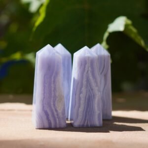 Blue Lace Agate Crystal Tower Carvings