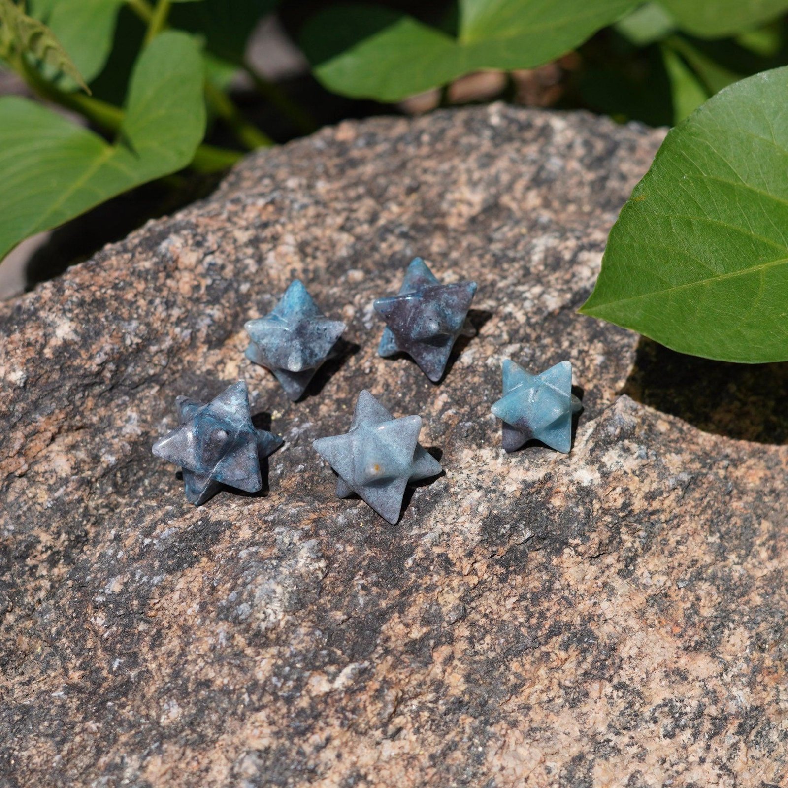 Blue Trolleite Stone Merkaba Carvings from Brazil Blue Trolleite Stone Merkaba Carvings from Brazil