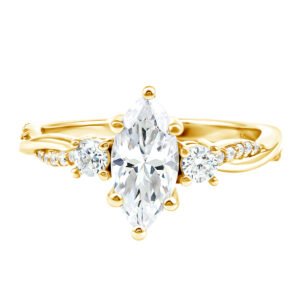 Brilliant Cut Marquise Lab Grown Diamond Engagement Ring
