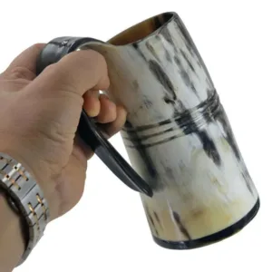 Buffalo Horn Mug Viking Drinking Horn Tankard — Natural | KIMLUD
