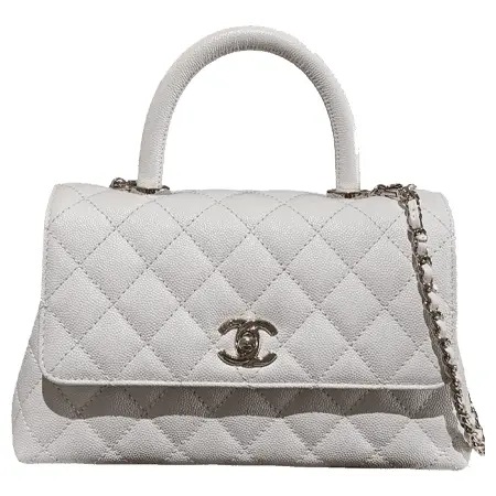 Chanel White Coco Top Handle Medium | Designer-Inspired Bag