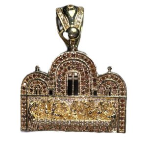 Chocolate and White Diamond 'Last Supper' Pendant - 0.61 Carats in 10KT Yellow Gold