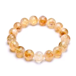Citrine Quartz Chakra Beaded Bracelet — Yellow | KIMLUD