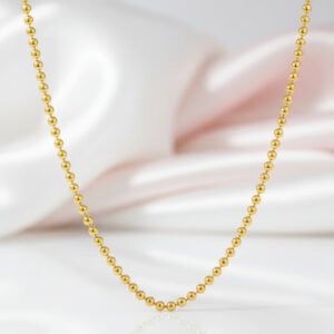 Classic 18k Yellow Gold Bead Necklace