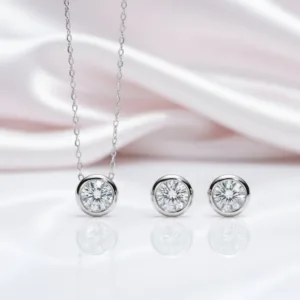 Classic Round Cut Diamond Option Jewelry Set