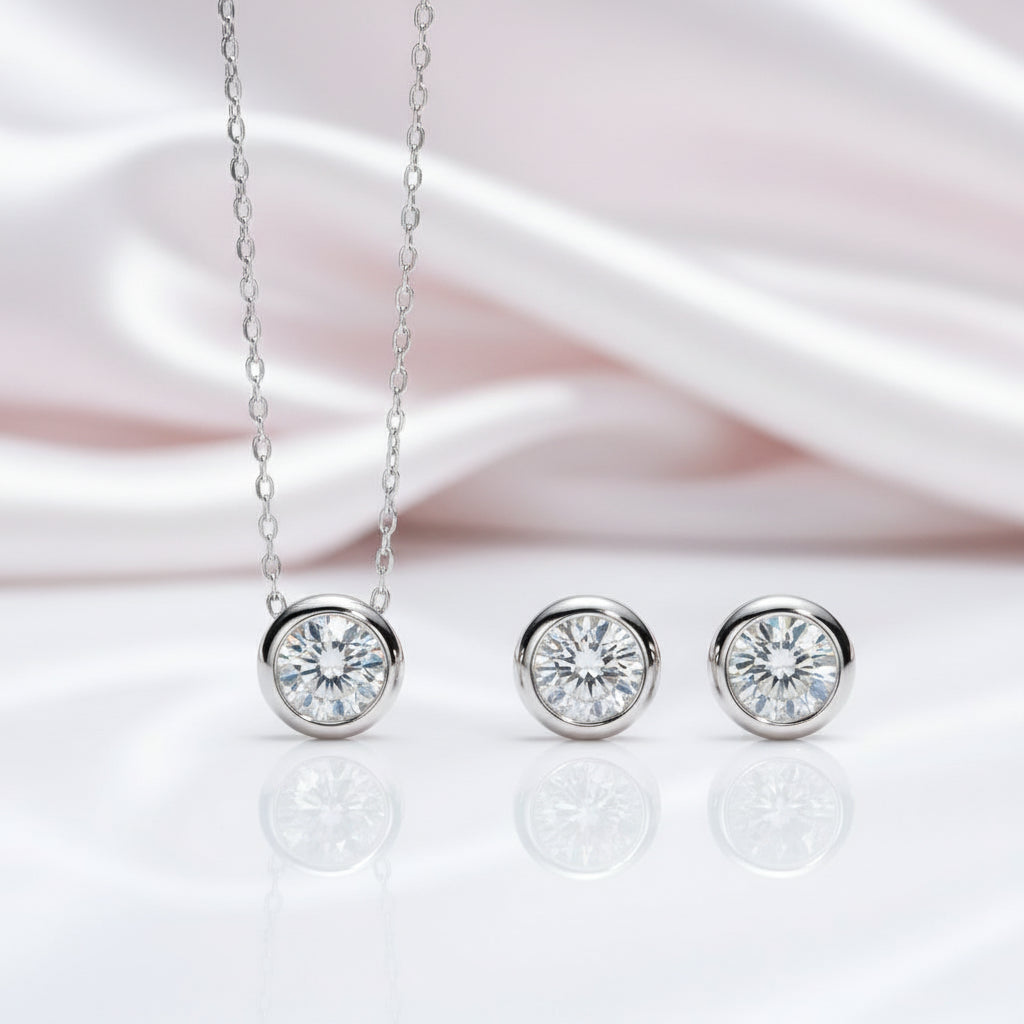 Classic Round Cut Diamond Option Jewelry Set Classic Round Cut Diamond Option Jewelry Set